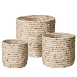 Aufbewahrungskorb Set rund 3-teilig beige