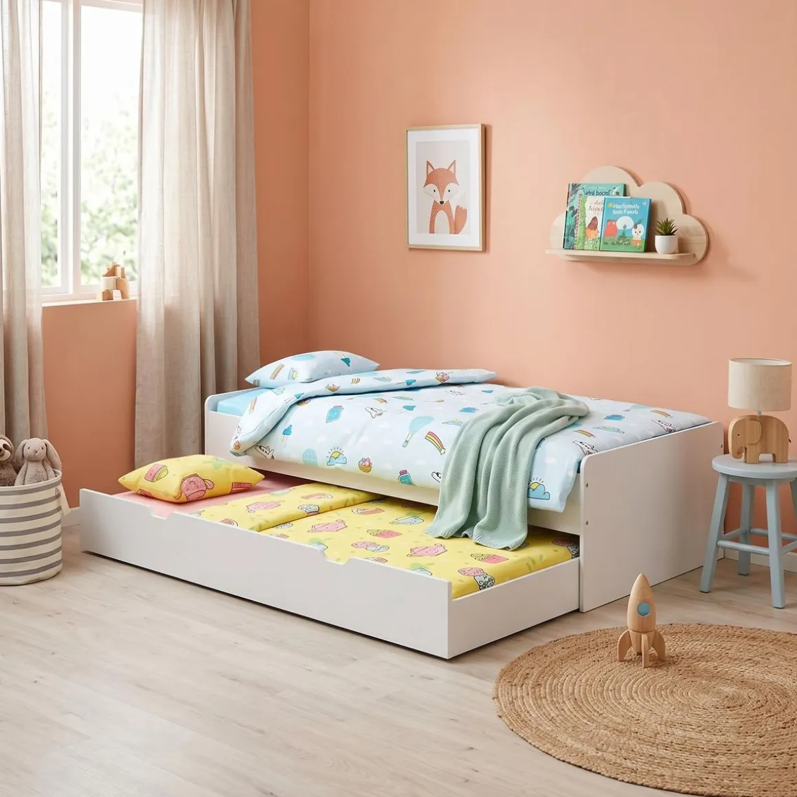 Ausziehbett TALA 90 x 200 cm weiss