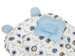 Babynest 90 x 50 x 12 cm blau
