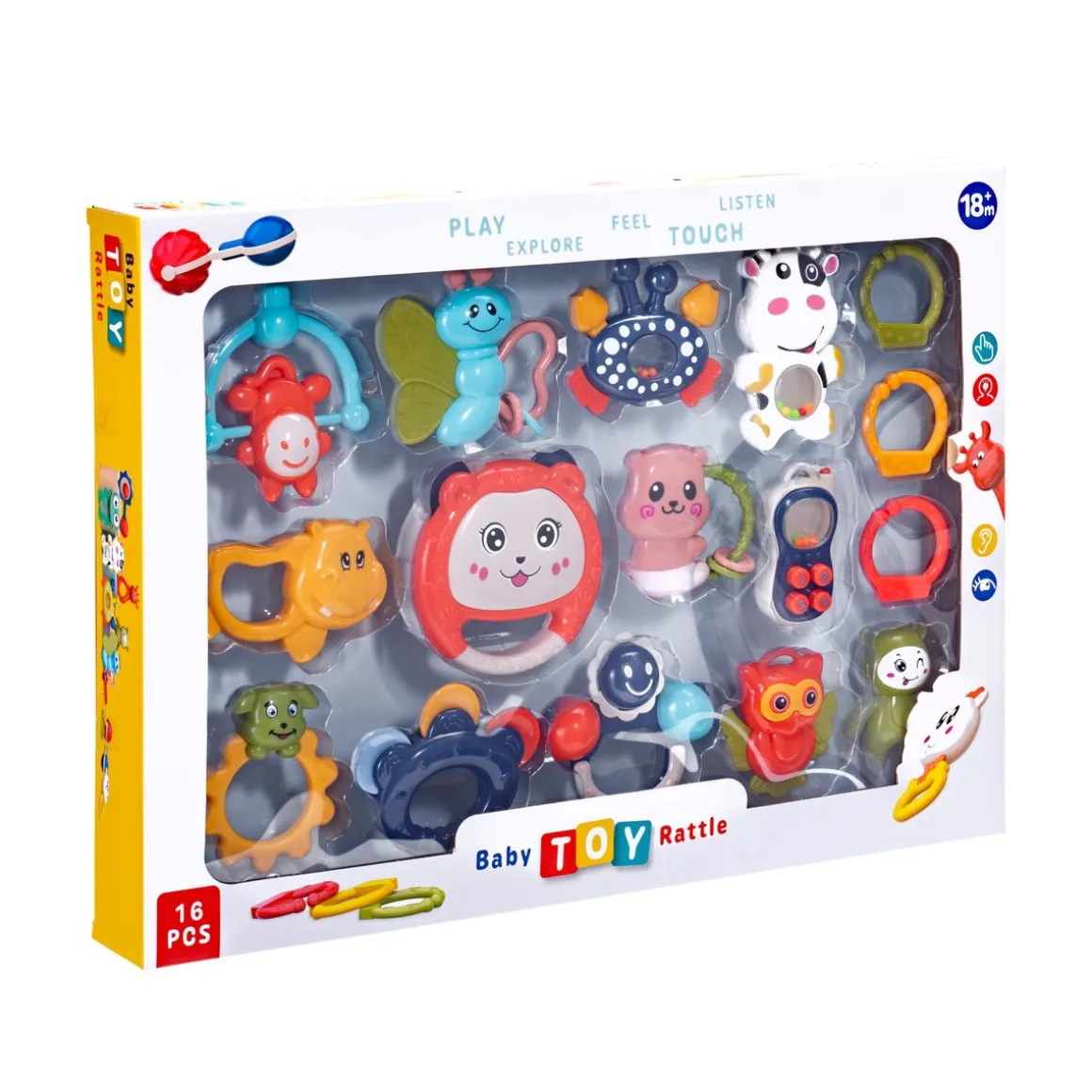 Babyrassel Set 16-teilig bunt
