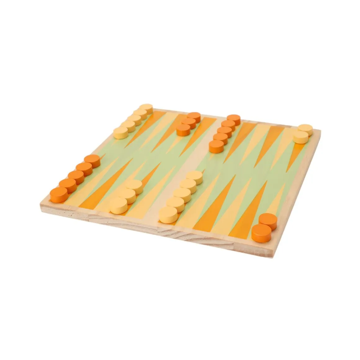 Backgammon Brettspiel Holz 20 x 20 cm natur