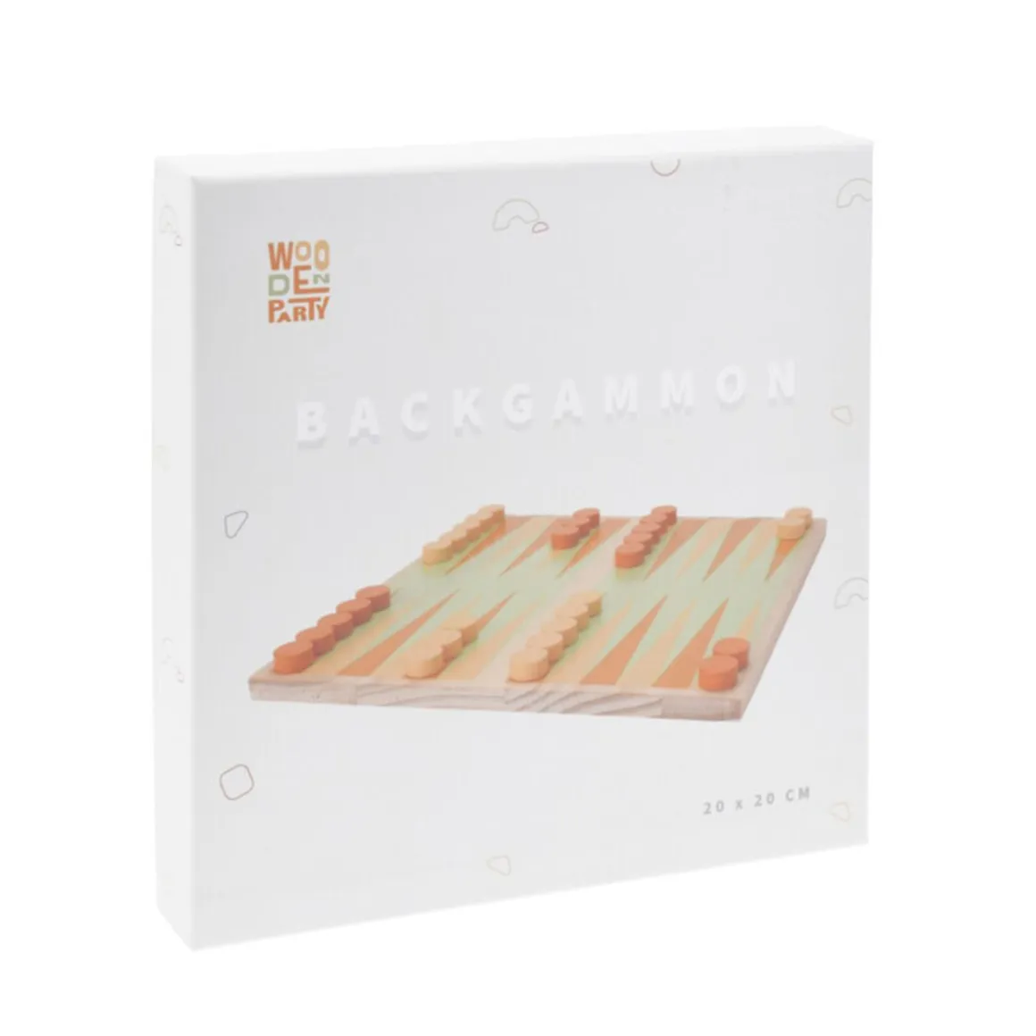 Backgammon Brettspiel Holz 20 x 20 cm natur