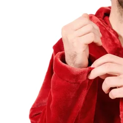 Bademantel mit Kapuze unisex Grösse M rot