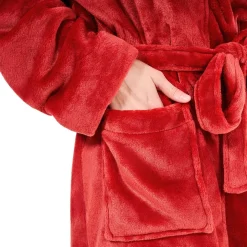 Bademantel mit Kapuze unisex Grösse M rot