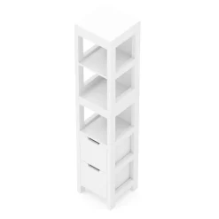 Badezimmerregal FORTUNA 30 x 30 x 144 cm weiss