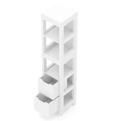 Badezimmerregal FORTUNA 30 x 30 x 144 cm weiss