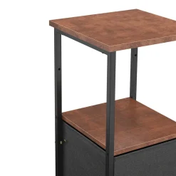 Badezimmerregal mit 2 Stoffschubladen 30 x 86 cm braun/schwarz