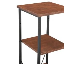 Badezimmerregal mit 3 Stoffschubladen 30 x 141 cm braun/schwarz