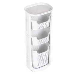 Badezimmerregal Wäschekorb auf Rollen 35L weiss