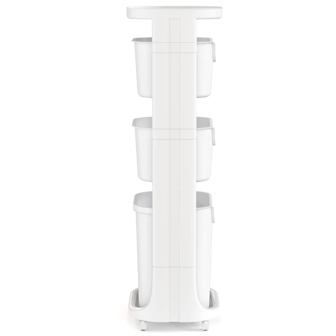 Badezimmerregal Wäschekorb auf Rollen 35L weiss