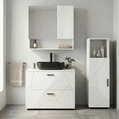 Badezimmerschrank AQUALIA 30 x 30 x 95 cm weiss