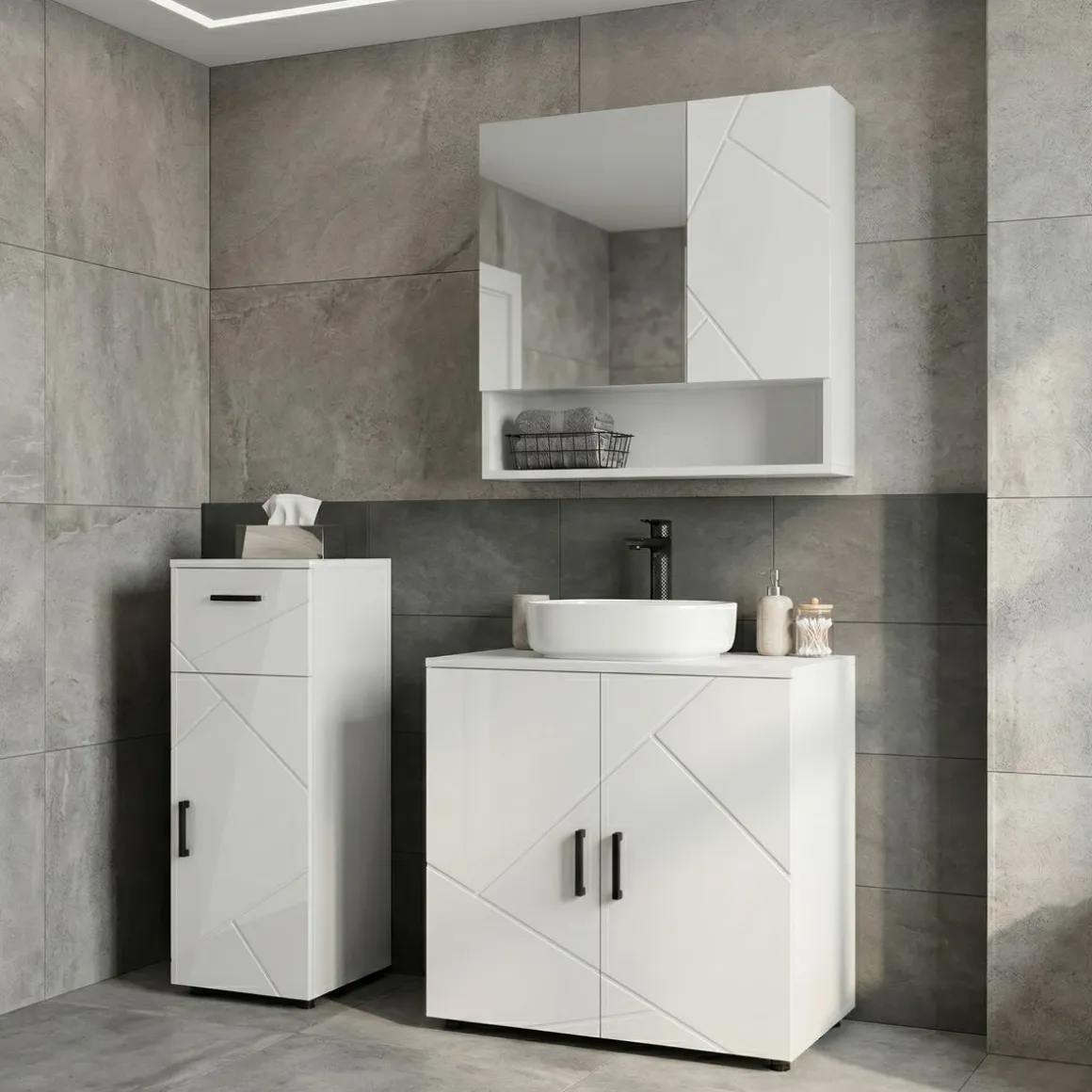 Badezimmerschrank AQUALIA 30 x 30 x 81 cm weiss