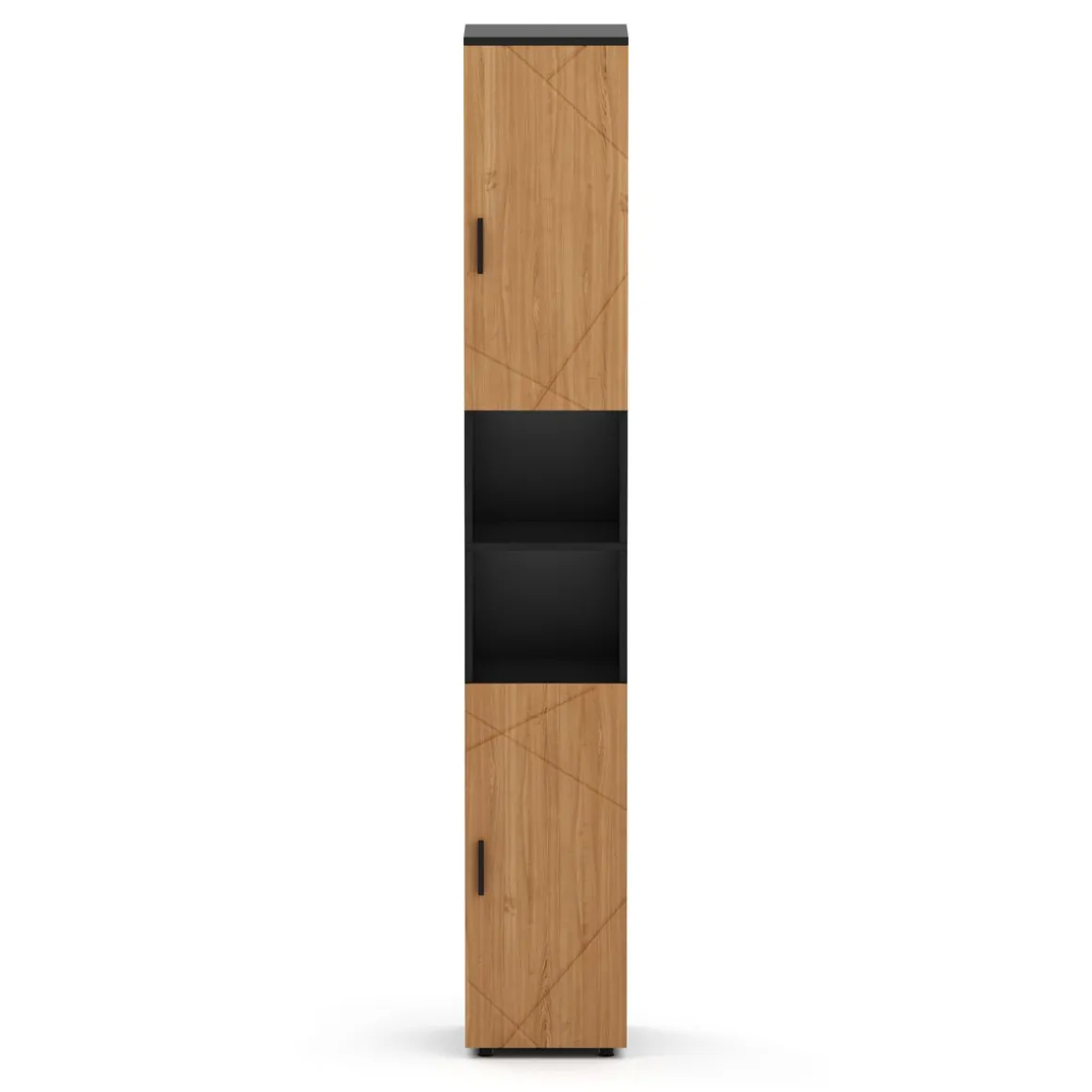 Badezimmerschrank AQUALIA 30 x 30 x 190 cm braun/schwarz
