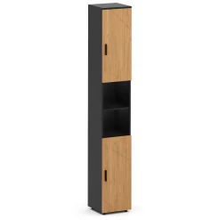Badezimmerschrank AQUALIA 30 x 30 x 190 cm braun/schwarz