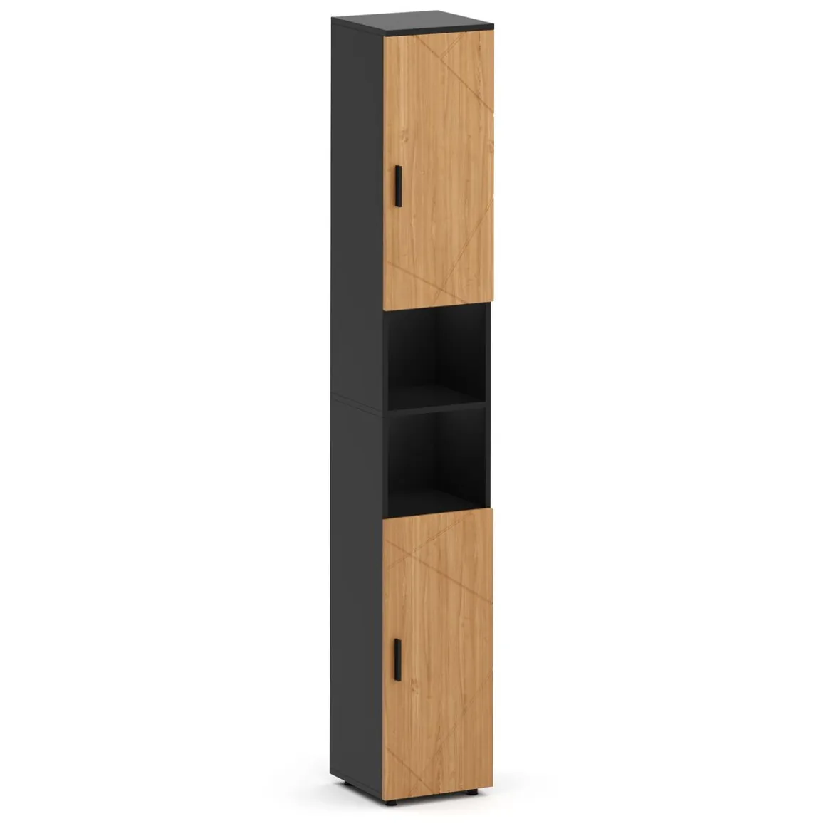 Badezimmerschrank AQUALIA 30 x 30 x 190 cm braun/schwarz