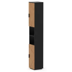 Badezimmerschrank AQUALIA 30 x 30 x 190 cm braun/schwarz
