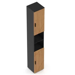 Badezimmerschrank AQUALIA 30 x 30 x 190 cm braun/schwarz