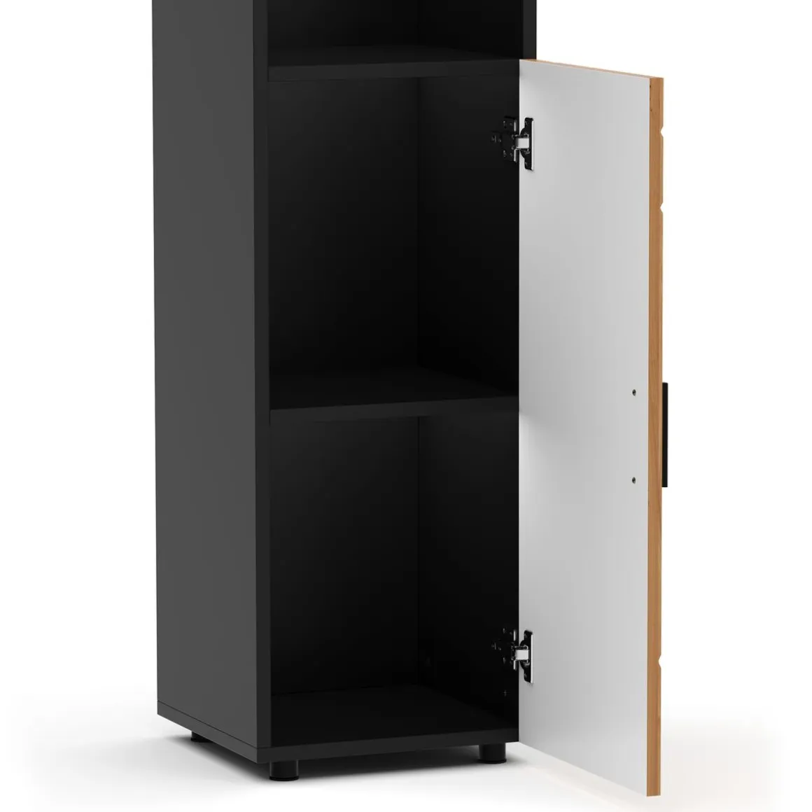 Badezimmerschrank AQUALIA 30 x 30 x 190 cm braun/schwarz