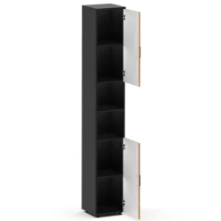 Badezimmerschrank AQUALIA 30 x 30 x 190 cm braun/schwarz
