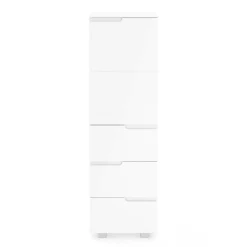 Badezimmerschrank AVILA 40 x 135 cm Hochglanz weiss