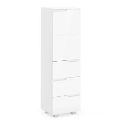 Badezimmerschrank AVILA 40 x 135 cm Hochglanz weiss