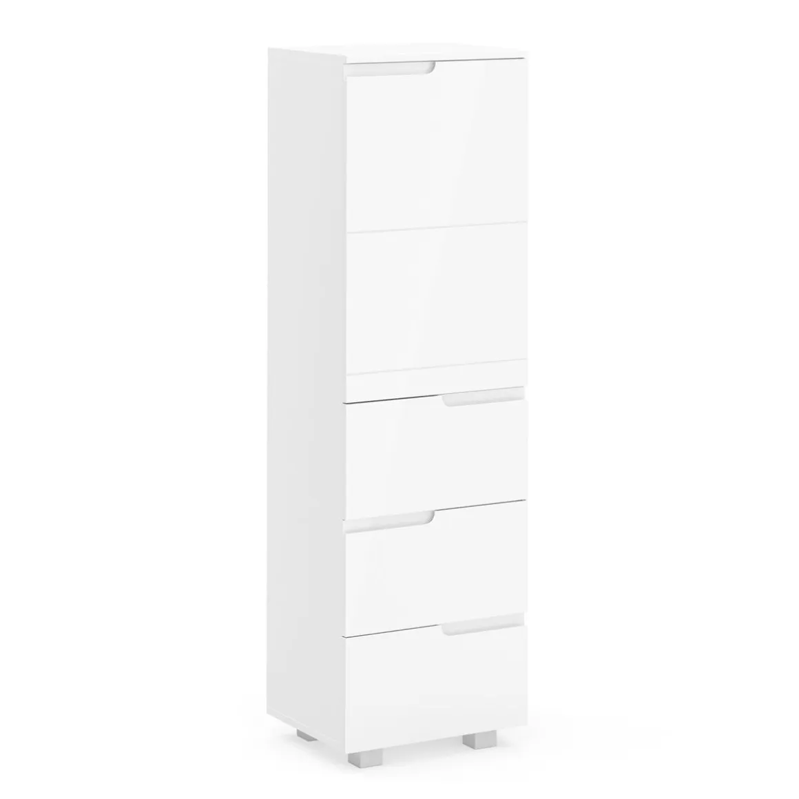 Badezimmerschrank AVILA 40 x 135 cm Hochglanz weiss