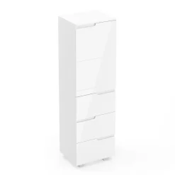 Badezimmerschrank AVILA 40 x 135 cm Hochglanz weiss