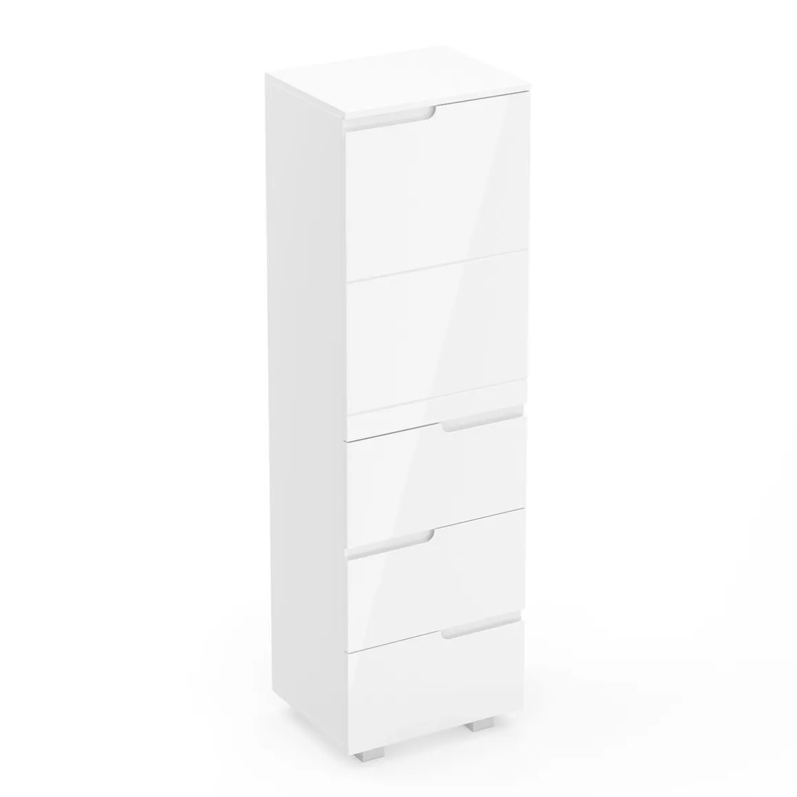 Badezimmerschrank AVILA 40 x 135 cm Hochglanz weiss
