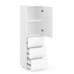 Badezimmerschrank AVILA 40 x 135 cm Hochglanz weiss