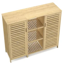 Badezimmerschrank Bambus SANOVA 100 x 33 x 87 cm natur