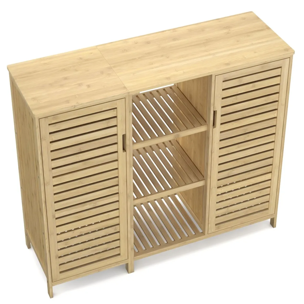 Badezimmerschrank Bambus SANOVA 100 x 33 x 87 cm natur