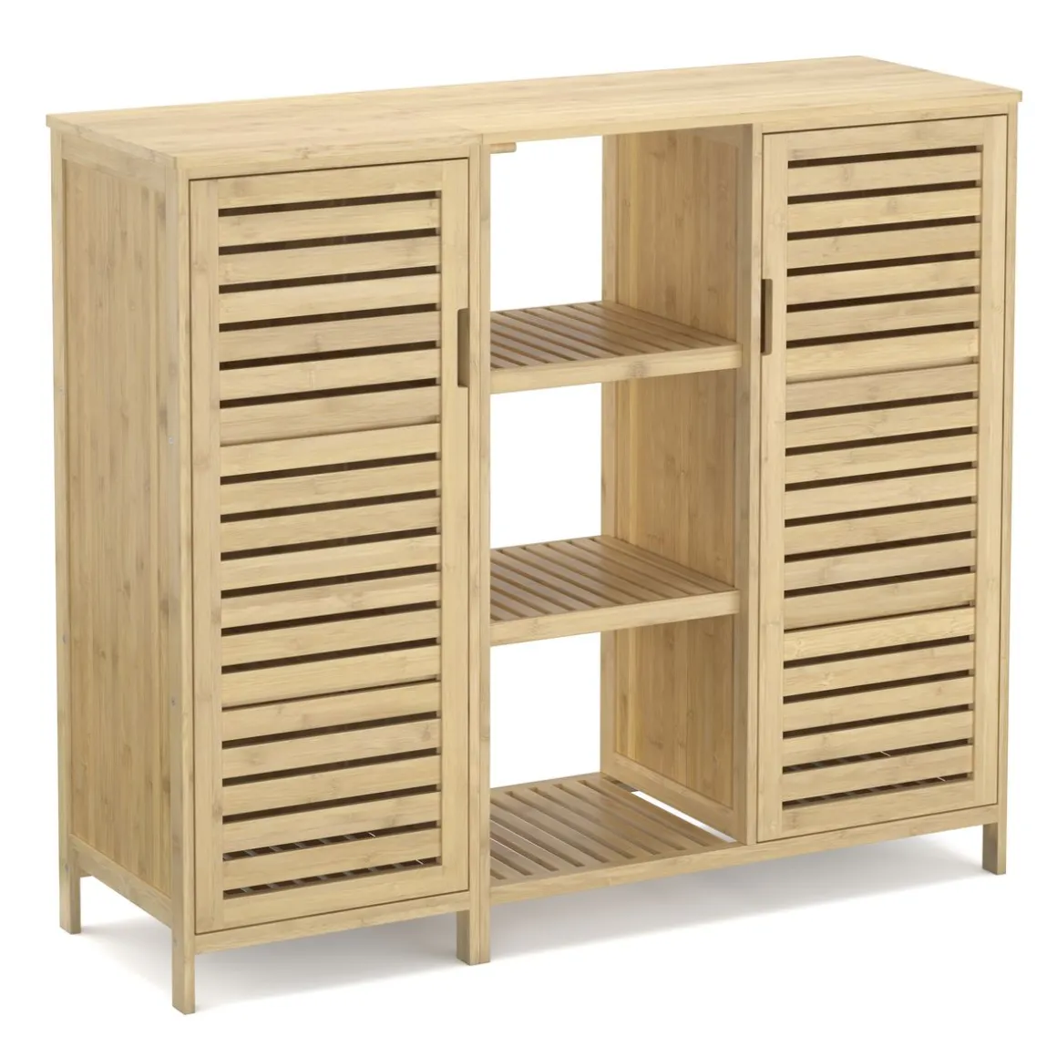 Badezimmerschrank Bambus SANOVA 100 x 33 x 87 cm natur