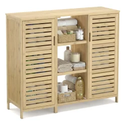 Badezimmerschrank Bambus SANOVA 100 x 33 x 87 cm natur