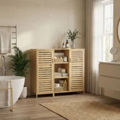 Badezimmerschrank Bambus SANOVA 100 x 33 x 87 cm natur