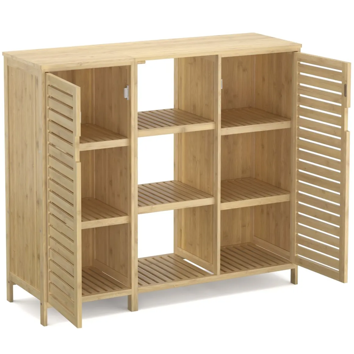 Badezimmerschrank Bambus SANOVA 100 x 33 x 87 cm natur