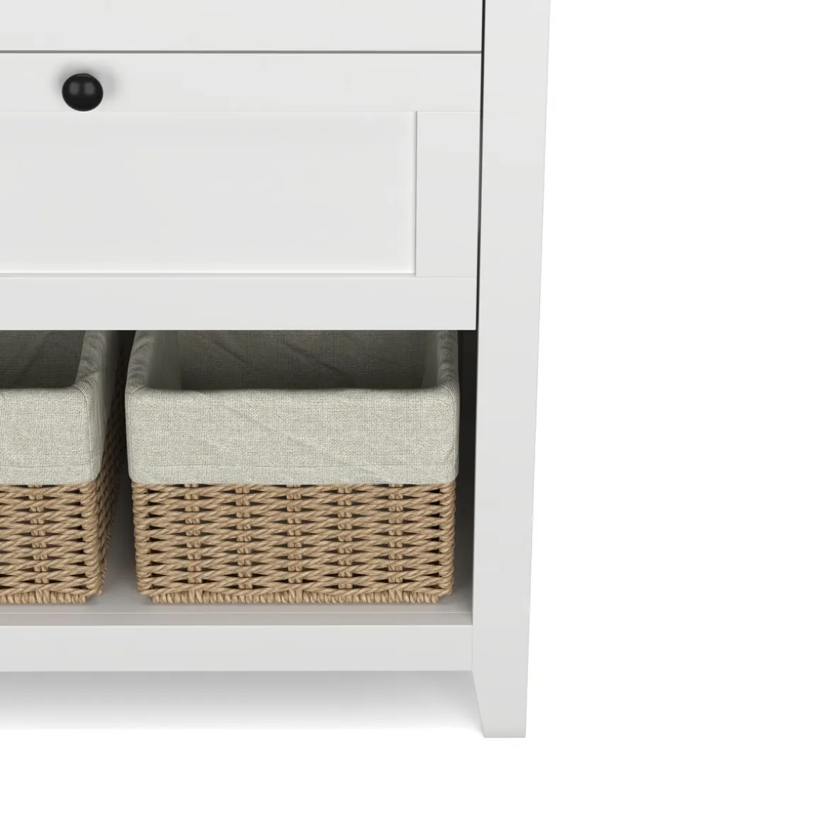 Badezimmerschrank mit 2 Schubladen und 2 Körben 60 x 30 x 80 cm weiss