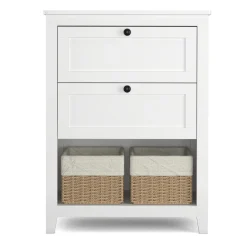 Badezimmerschrank mit 2 Schubladen und 2 Körben 60 x 30 x 80 cm weiss