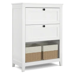 Badezimmerschrank mit 2 Schubladen und 2 Körben 60 x 30 x 80 cm weiss