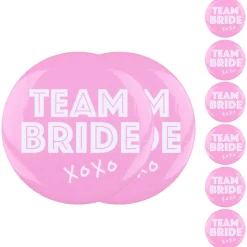 Badge TEAM BRIDE 8er Set pink