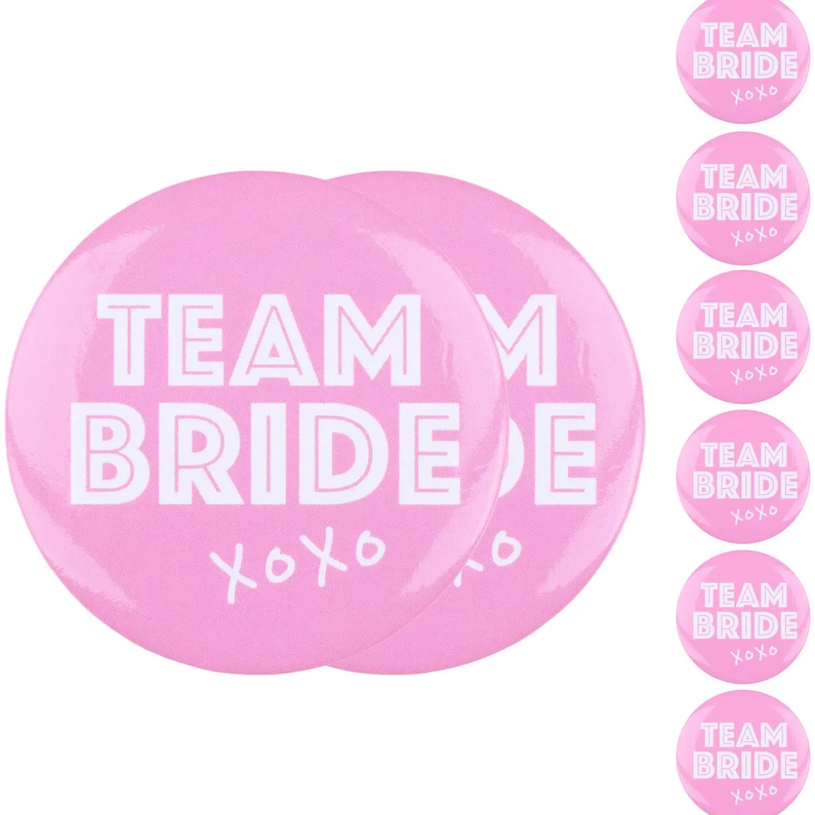 Badge TEAM BRIDE 8er Set pink