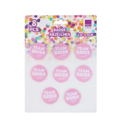 Badge TEAM BRIDE 8er Set pink