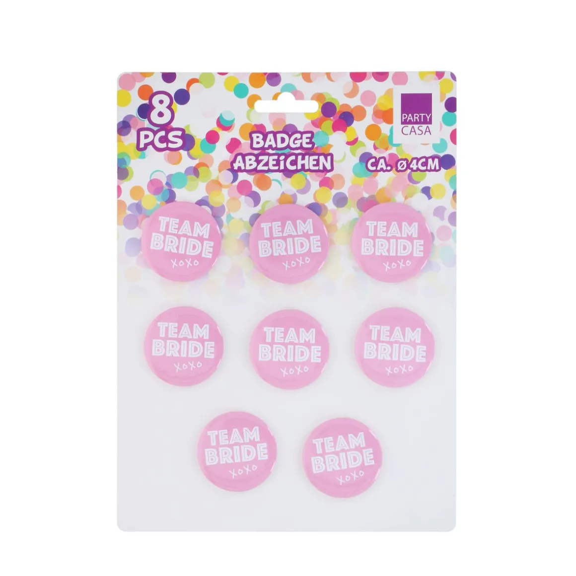 Badge TEAM BRIDE 8er Set pink