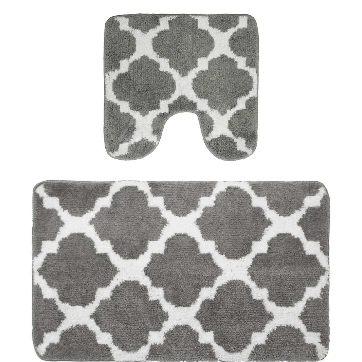 Badteppich Set ROSALIE 2-teilig grau