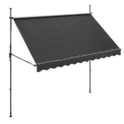 Balkonmarkise mit LED 300 x 150 cm anthrazit