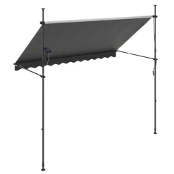 Balkonmarkise mit LED 300 x 150 cm anthrazit