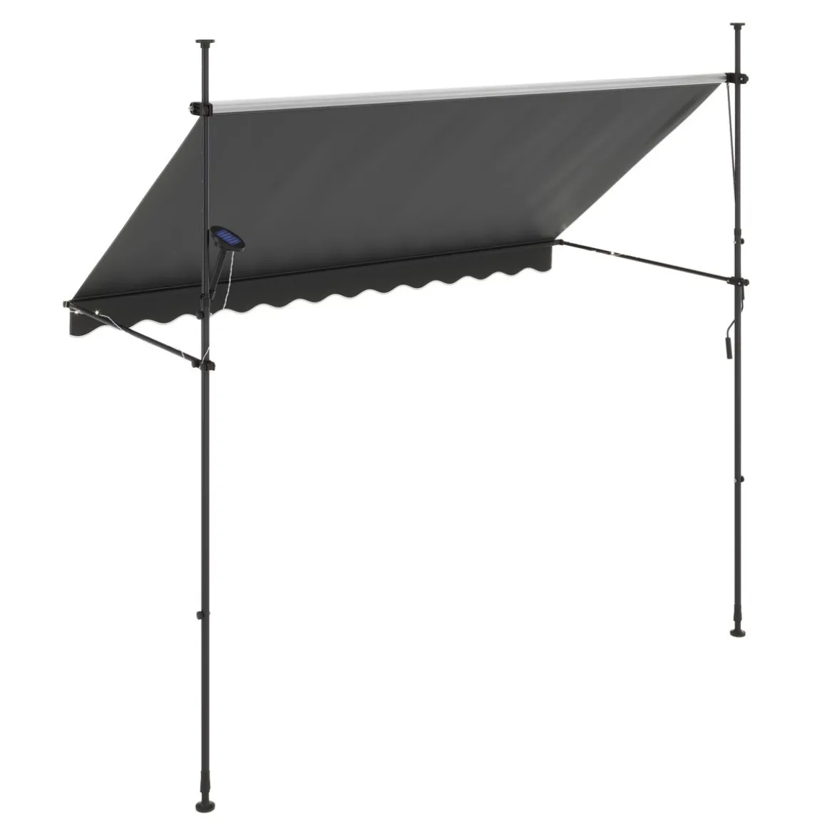 Balkonmarkise mit LED 300 x 150 cm anthrazit