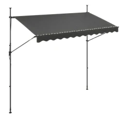Balkonmarkise mit LED 300 x 150 cm anthrazit