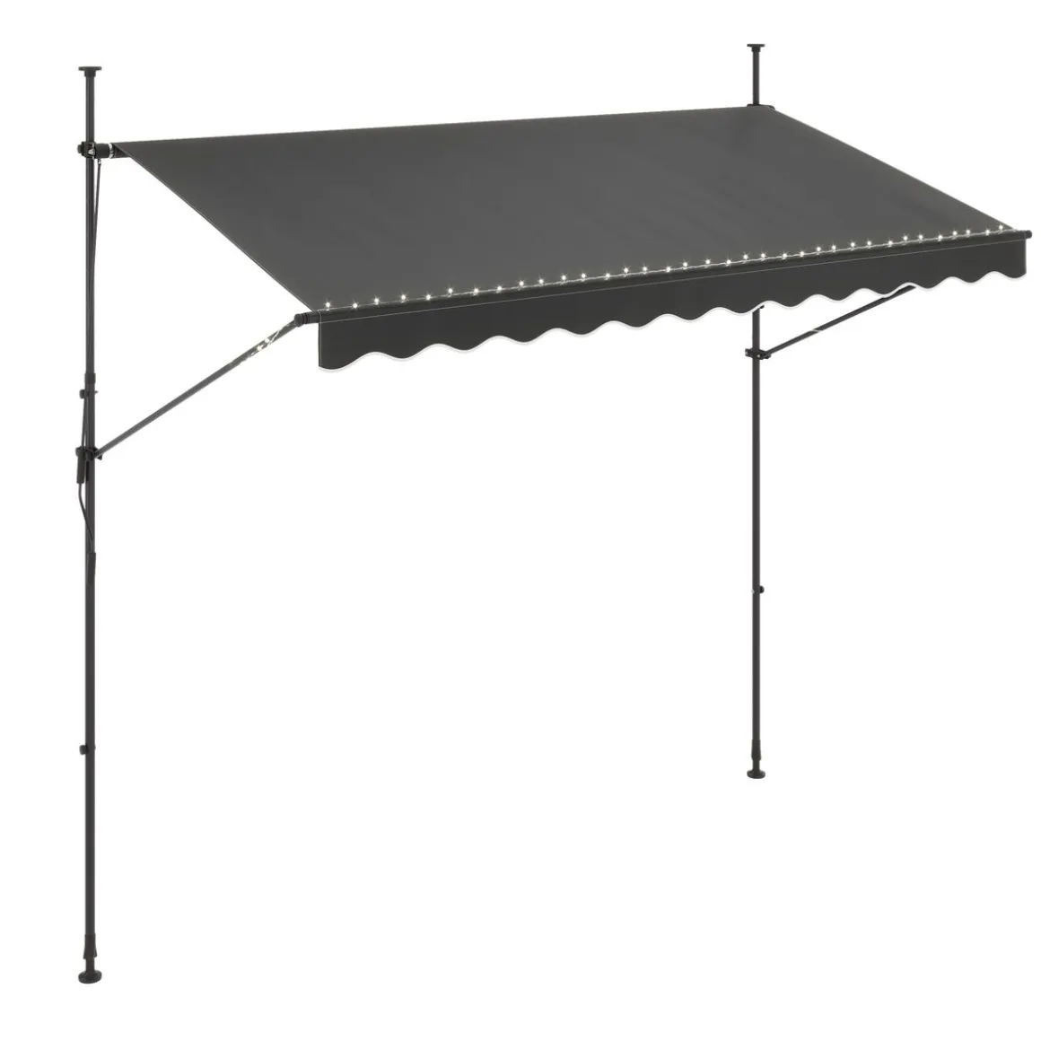 Balkonmarkise mit LED 300 x 150 cm anthrazit