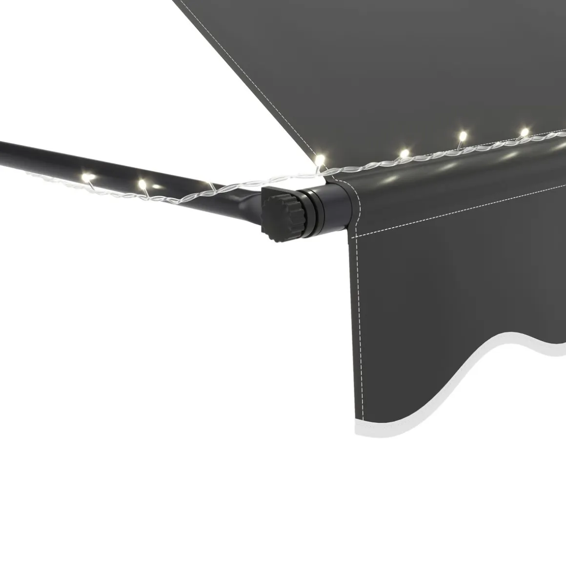 Balkonmarkise mit LED 300 x 150 cm anthrazit