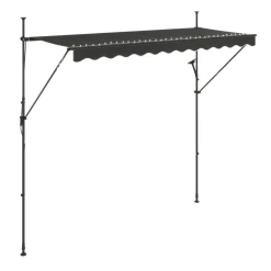 Balkonmarkise mit LED 300 x 150 cm anthrazit